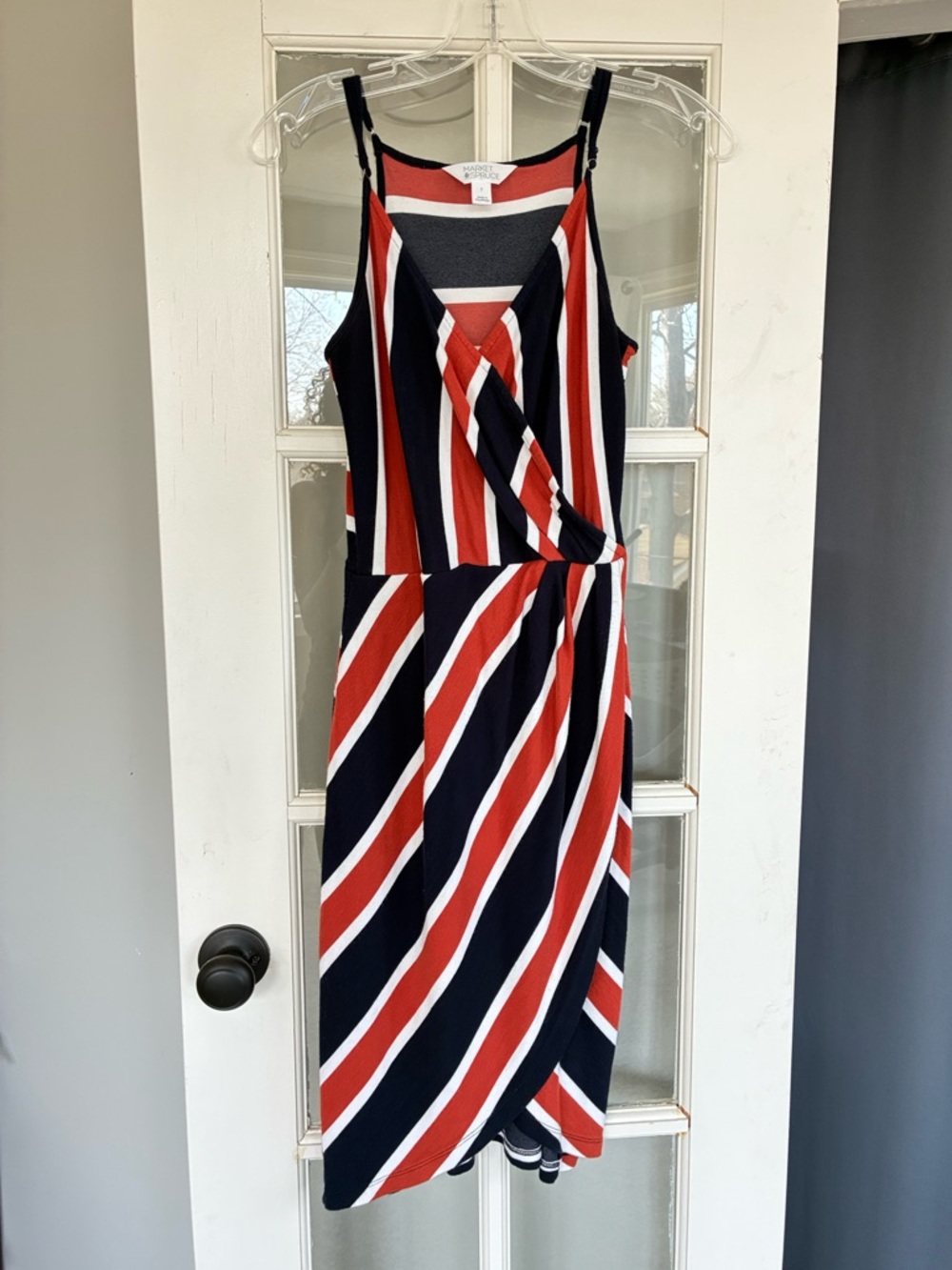Market and Spruce Annona Striped Wrap-Front Dress